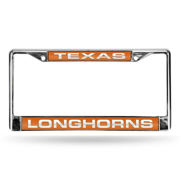 Collegiate U of Texas Orange Laser Chrome Acrylic License Plate Frame QGC7003