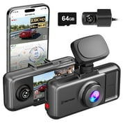 REDTIGER A6 Dash Cam Front and Rear, 4K/2.5K+1080P 5.8G WiFi & GPS dashcam, 3 Channel dash Cam with 64GB Card, 2.5K+1080P+1080P Dash Camera for Car, Super Night Vision, Loop Recording, Parking Mode