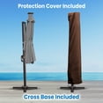 thumbnail image 6 of SUNNYOUTDOOR 11' Deluxe Cantilever Umbrella LED Lighted Umbrella Sunbrella Cover Patio Umbrella Garden Outdoor (Charcoa), 6 of 6