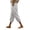 RA150_Beige, variant on Women's Cotton Linen Capri Pants with Lace Trim Casual Drawstring Elastic Waist Pants Summer Lightweight Cropped Trousers with Pockets Khaki L