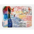 thumbnail image 1 of Colorful Bath Mat, Polygonal Violoncello Butterflies and Notes Ornamented Classic Music Pattern, Plush Bathroom Decor Mat with Non Slip Backing, 29.5" X 17.5", White Multicolor, by Ambesonne, 1 of 2