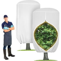 2 Pack Rounded Top Plant Covers Freeze Protection for Winter, Plant Covers for Winter, 47" X 72" Tree Frost Protection Blankets Outdoor With Zipper/Drawstring, for Shrub Bush Fruit