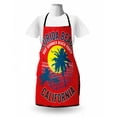 thumbnail image 3 of Florida Apron, Hot Summer Beach Party in California Theme Grunge Backdrop with Trees and Waves, Unisex Kitchen Bib with Adjustable Neck for Cooking Gardening, Adult Size, Multicolor, by Ambesonne, 3 of 4