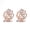 Rose Gold, variant on 14K Rose Gold Over Sterling Silver Caged Rose Stud Earrings with Floating Simulated Diamonds