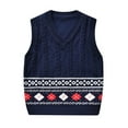 thumbnail image 2 of Children's Knitted Sweater Vest Argyle Pattern Boys And Girls, 2 of 6