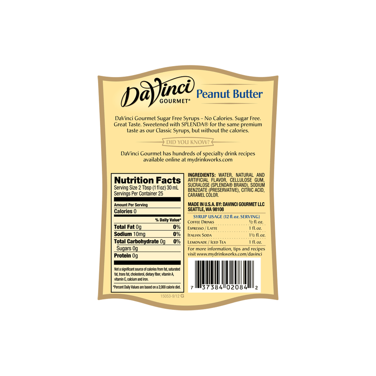 Davinci Sugar Free Syrup Nutritional Info Blog Dandk