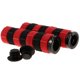 thumbnail image 4 of 1 par de puños de silicona para manillar de bicicleta, aptos para 22. Rojo + negro, 4 of 9