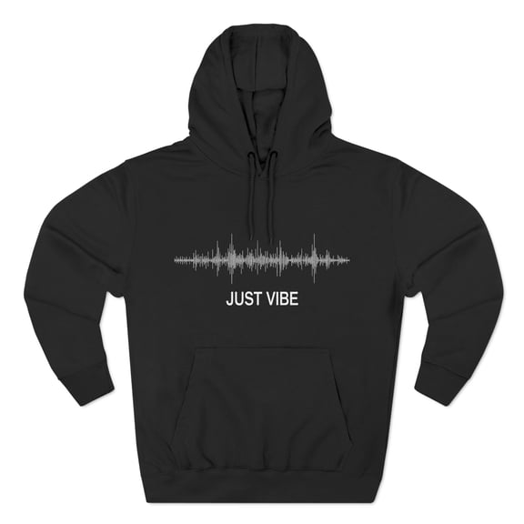 Fleece Hoodie - Just Vibe All Black Beats (S, Black)