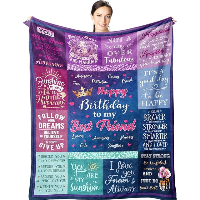 LHSHID Birthday Gifts for Women Happy Birthday Decorations for Her Throw Blanket Gifts for Women Birthday Unique Birthday Present Gifts for Girls Friendship Female Bday Gift Ideas 40"x50"