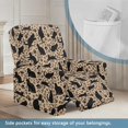 thumbnail image 4 of Renewold Black Cat Paw Leopard Print Stretch Recliner Chair Cover Washable Couch Cover Recliner 4 Pieces Polyester Spandex Reclining Slipcover Furniture Protector for Reclining Sofa, 4 of 8