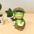 thumbnail image 3 of nvzhuang Cute Band Frog Statue Resin Animals Garden Figurine Outdoor Sculpture for Lawn Patio Decor, 3 of 8
