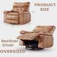 thumbnail image 2 of Danolapsi Oversized Wide Recliner Chair, Heat and Massage, PU Leather Large Manual Recliner for Adults, Easy Recline Mechanism and Comfort Lazy Chair with 1.5X Sponge Filling for Relaxation, 2 of 8