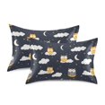 thumbnail image 2 of Owls Clouds Pattern Pillowcase Standard Size 20''x26'' Satin Double-Sided Print Soft Wrinkle Resistant, 2 of 9