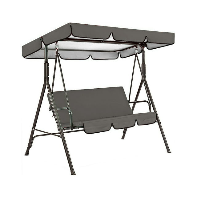 Funda para silla de columpio para jardín al aire libre, patio, silla de columpio, asiento y cubierta superior, toldo para sombrilla, gris Eigraketly HA005105-12