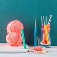 thumbnail image 4 of 1 juego de herramientas para tejer a crochet con mango suave de colores de 2,0 a 10,0 mm, hechas a mano, de silicona, antideslizantes, de aluminio, 4 of 4