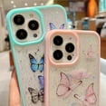 thumbnail image 4 of case for iPhone 13 Pro Max Case Cute Glitter Butterfly Print iPhone 13 Pro Max Phone Cases for Women Girls Soft TPU Clear Sparkle Trendy Shockproof Bumper 5G 6.7 Inch (Blue), 4 of 8