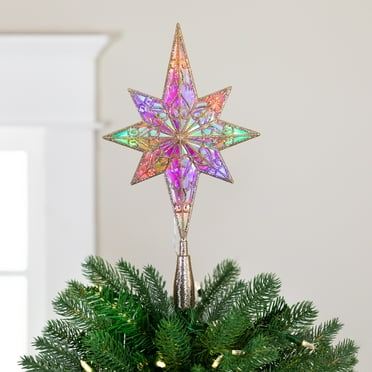 Northlight LED Star of Bethlehem Christmas Tree Topper - 14.5" - Champagne Gold - Multi Lights