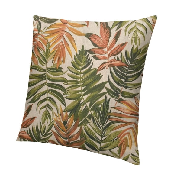 BANET  Plant Throw Pillow Covers Vintage Brown Fern Summer Tropical Short Plush Pillowcase Home Decor Cushion Case for Couch Sofa Bed, Super Soft & Comfortable 12x12in