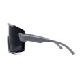 thumbnail image 4 of Mens Exposed Lens Oversize Shield Sport Plastic Sunglasses Grey, 4 of 4