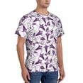 thumbnail image 2 of Bixox Men's Violets Flowers Printed Short Sleeve Skinny Athletic T-Shirt, 2 of 6