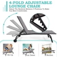 thumbnail image 3 of Yoleny 26" Wide Patio Lounge Chair with Wheels, Pool Lounge Chairs Set of 2 with Adjustable Backrest, Waterproof Textilene Outdoor Lounge Chairs for Patio Poolside Deck, Gray, 3 of 7
