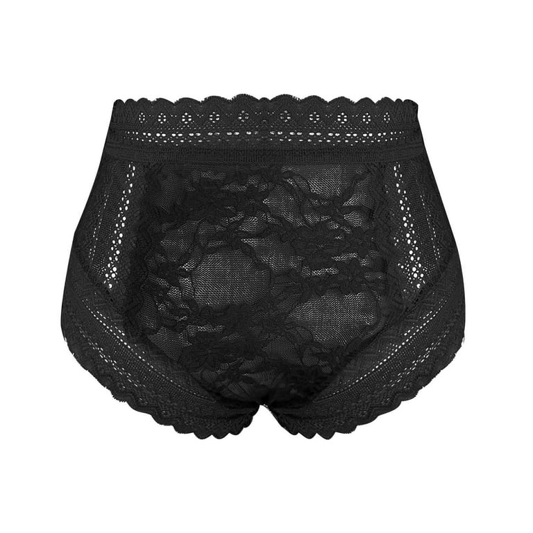 Women Underwear 100% Cotton,AXXD Lace Solid Comfort Underwear Skin Friendly  Briefs Panty Intimates Black 6