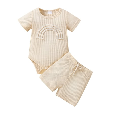

Baby Girls Boys Romper Outfit Round Collar Short Sleeve Jumpsuit