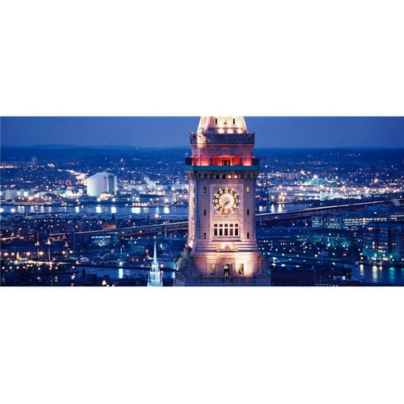 Panoramic Images PPI81416LARGE Clock Tower of The Custom House Boston Suffolk County Massachusetts USA Poster Print&#44; 13 x 30 - Large