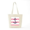 thumbnail image 6 of CafePress - Blue Anchor On Pink Stripes Tote Bag - Unisex Canvas Tote Bag, Beige, 1-Piece, 6 of 7