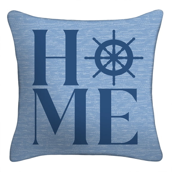 Mainstays 16" x 16" Reversible Decorative Outdoor Throw Pillow, Coastal Home