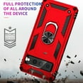thumbnail image 6 of ELEHOLD Hybrid Rugged Case for Google Pixel 7 Pro Full Body Protection with Metal Magnetic 360° Rotating Ring Holder Kickstand Shockproof Heavy Duty Case For Google Pixel 7 Pro,Red, 6 of 6