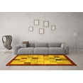 thumbnail image 3 of Ahgly Company Indoor Square Checkered Yellow Modern Area Rugs, 4' Square, 3 of 4