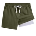 thumbnail image 3 of Scyoekwg Shorts for Girls Summer Fashion Comfy Elastic Waistband Drawstring Shorts Casual Solid Color Baggy Pants Green 4-5 Years, 3 of 8