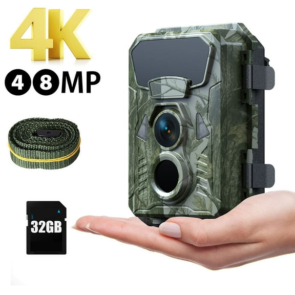 CAMPARK Trail Game Hunting Deer Wildlife Camera 48MP 4K with 32GB SD Card Night Vision Waterproof