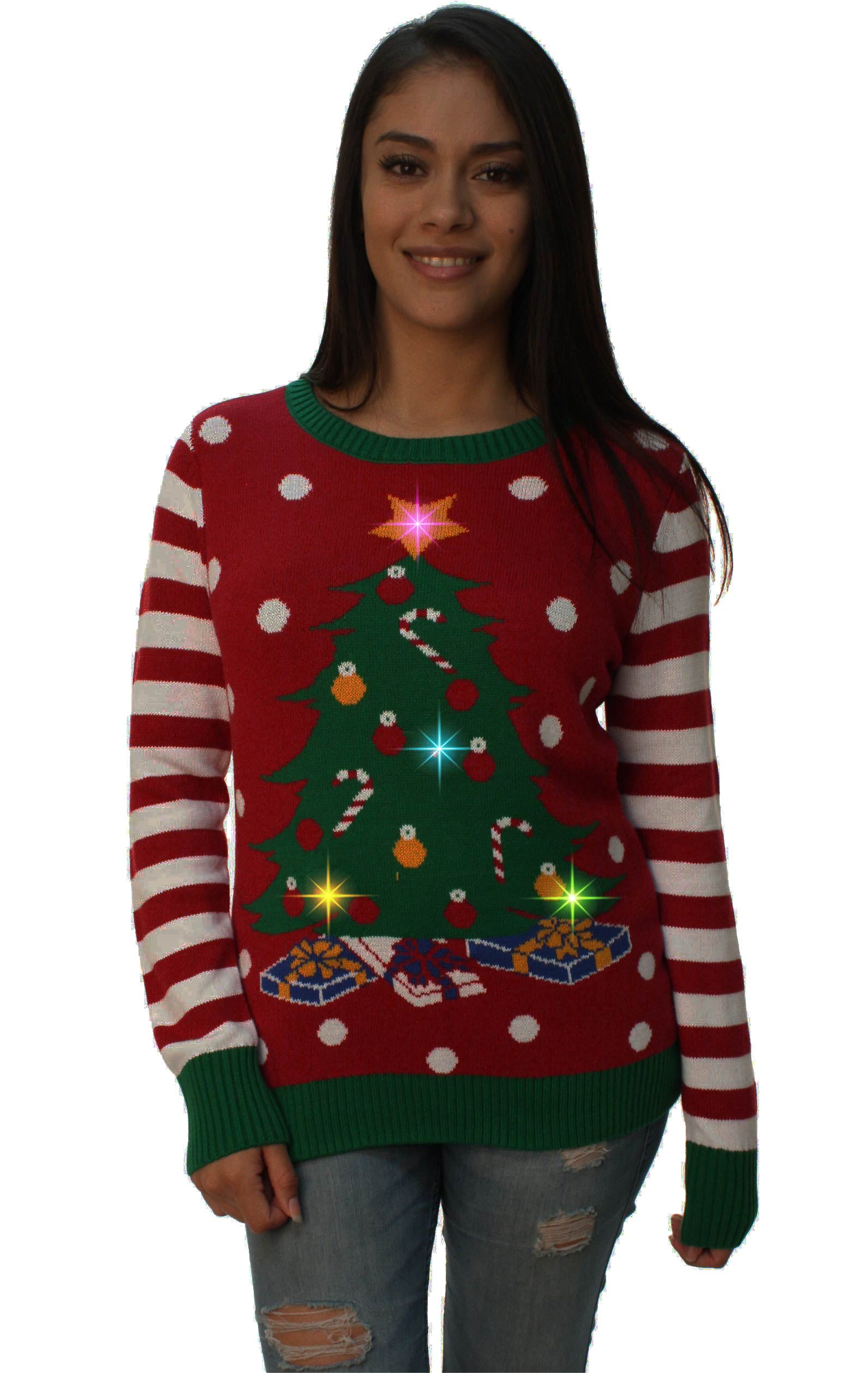 christmas tree light up sweater