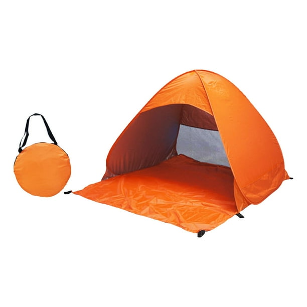 Tienda de campaña , tienda de playa, tienda de campaña instantánea con protección solar, tienda de playa automática a prueba de viento, Naranja