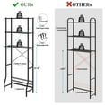 thumbnail image 4 of Capri 3-Shelf Over the Toilet Storage, Freestanding Wooden Bathroom Organizers and Storage Shelf, Metal Frame, Space Saver, Black, 4 of 11