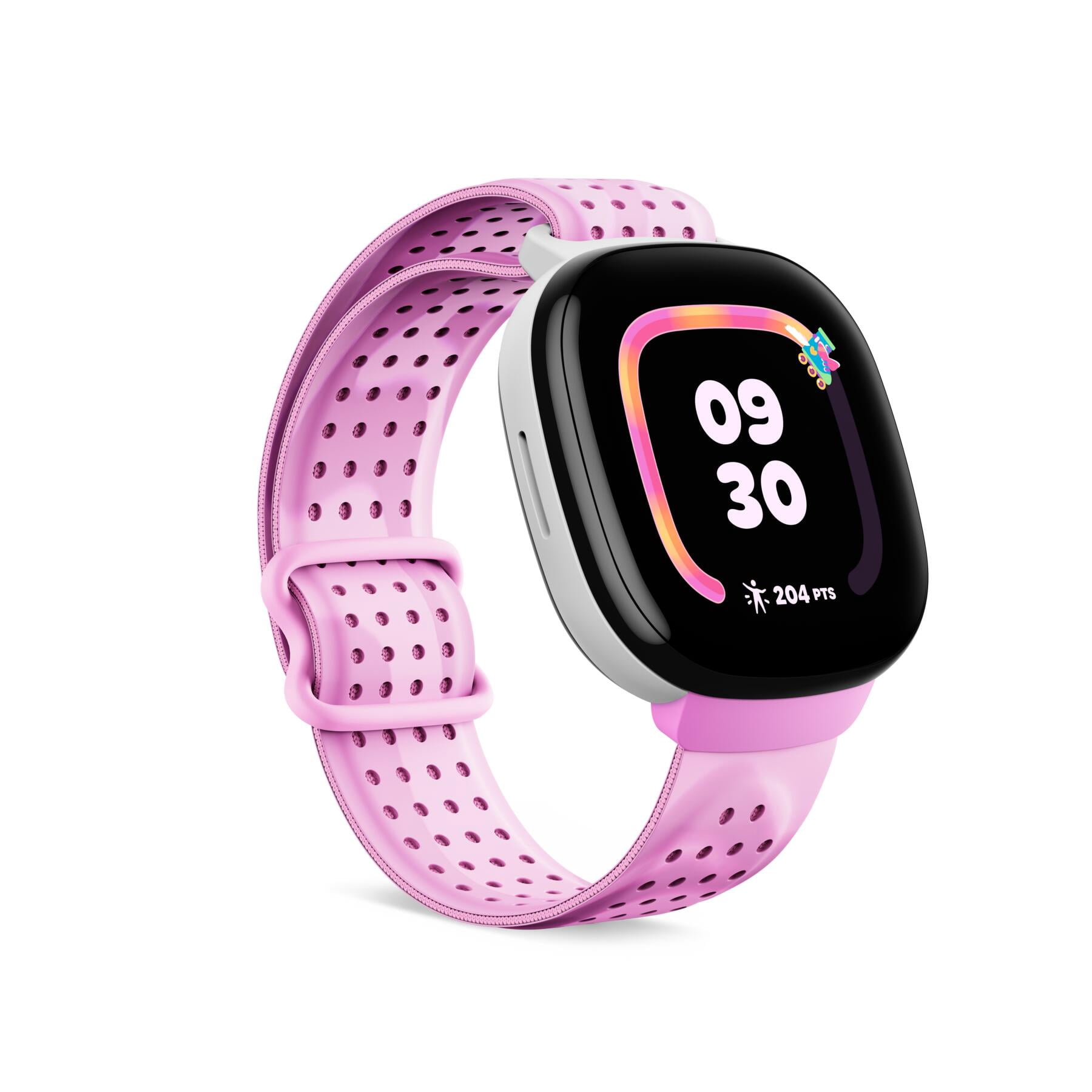 Fitbit Ace LTE Band - Kids Smartwatch Band - Water Resistant - One Size Fits All - Glitterbomb Skate Active Band - Pink