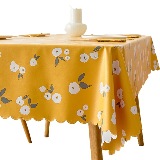 HYDTMS Nappe Rectangulaire Imperméable en PVC, Résistante à l'Huile et aux Déversements, Nappe Lavable d'Un Coup pour Table à Manger, Buffets, Fêtes et Camping