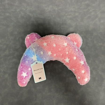 BloomCreek Pillows for household pets,Pet Pillow forDogs,Glow in The Dark Soft DogNeck Pillow, U-Shaped Pillow for Cat and Dog, Machine Washable Pet Calming Toy (Pink, M)