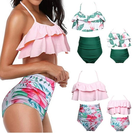 Baby Girls Bikini Swimsuit Set Family Matching Mother Girl (Best Swimsuits For Mom Bodies)