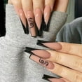 thumbnail image 1 of 24 piezas de uñas postizas largas, estilo ballet, cambio gradual, uñas acrílicas tipo ataúd, uñas postizas rosas, uñas acrílicas brillantes, diseño chino, uñas postizas para graduación, uñas TaiChi, 1 of 6