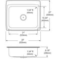 thumbnail image 2 of Elkay LRQ25224 Lustertone Classic 25 x 22 x 8-1/8 Single Bowl Drop-In Sink w/ Quick-clip, 4 Holes, Stainless, 2 of 2