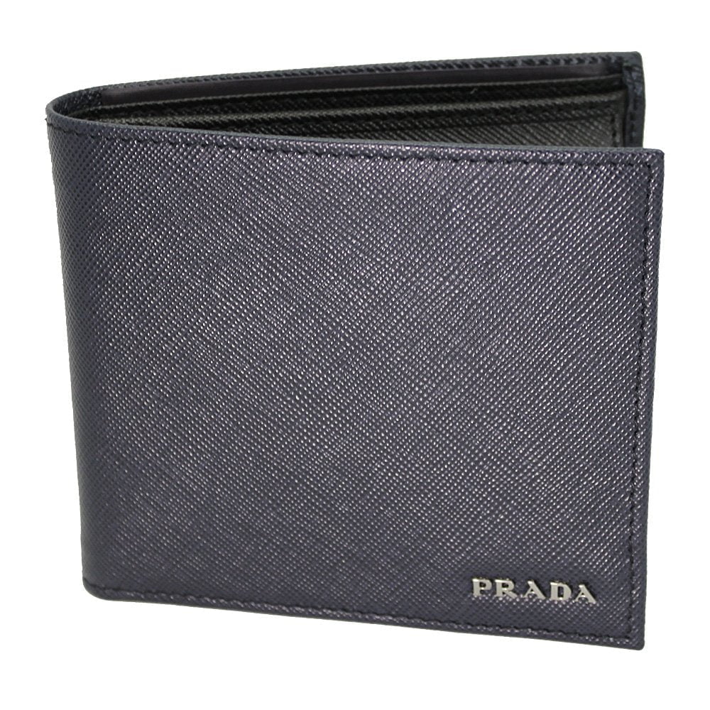Prada Black Saffiano Bicolo Leather Bifold Wallet Prada