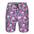 thumbnail image 3 of Vsdgher white Skull blue flower Men's Beach Shorts, Surfing shorts, Swim trunks, Quick Dry Swim Trunks for Surfing Beach Fun -X-Large, 3 of 6