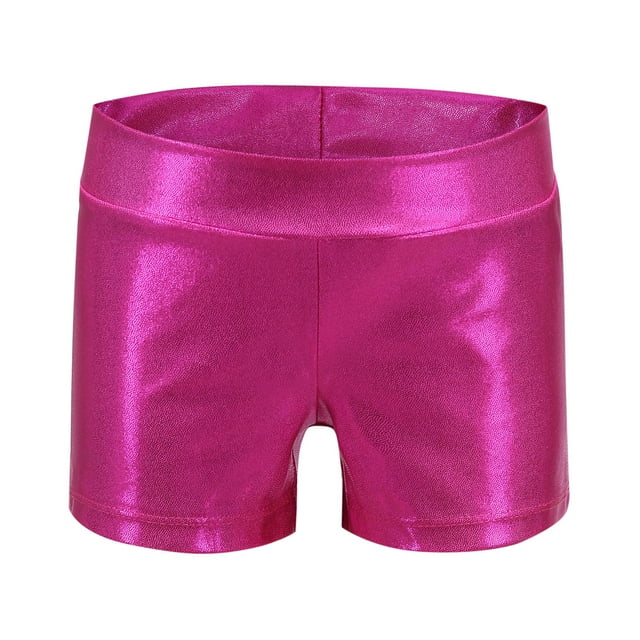 Odeerbi 2-7 Años Niños Niñas Metálico Brillante Brillante Baile Pantalones Cortos Deportivos Casual Color Sólido Estampado Caliente Baile Práctica Ropa