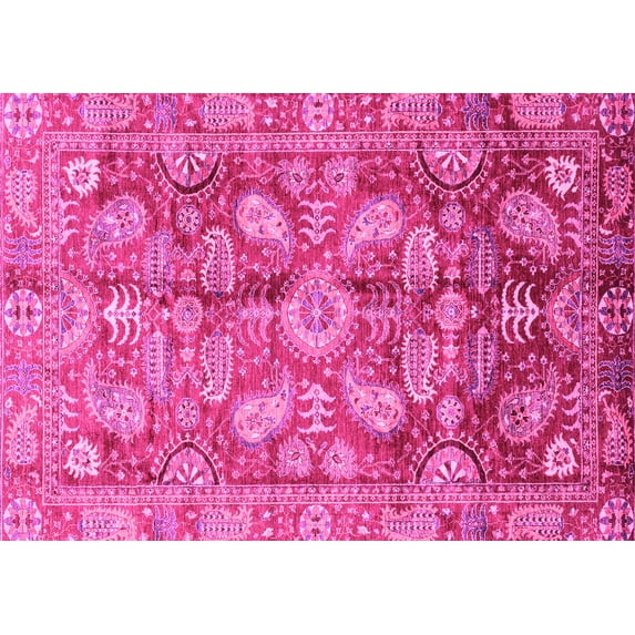 Ahgly Company Indoor Rectangle Oriental Pink Traditional Area Rugs, 4' x 6'