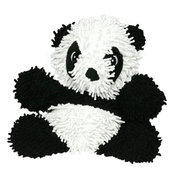 Mighty Microfiber Ball Med Panda Durable Plush Squeaky Dog Toy