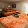thumbnail image 4 of Socofuz 8x10ft Tie-dye Orange Large Non-Slip Fluffy Rug, Super Soft Plush Modern Indoor Plush Carpet for Bedrooms, Children's Rooms, Nurseries, Home Decor, 4 of 8