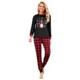 thumbnail image 2 of Matching Family Christmas Pajamas, Black Red Gnome Print Long Sleeve Tops with Plaid Pants, Holiday Sleepwear for Women Men Family, 2 of 6